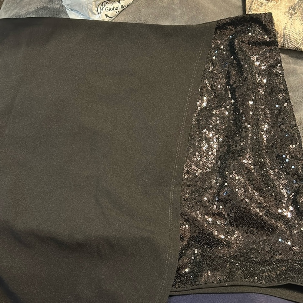 Black Semi Sequin Skirt